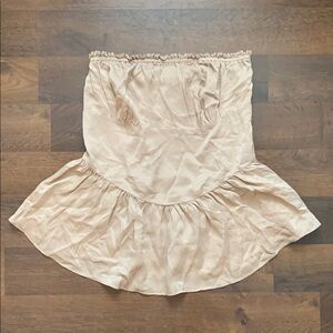 Guess Silk Cream Peplum Tube Top
